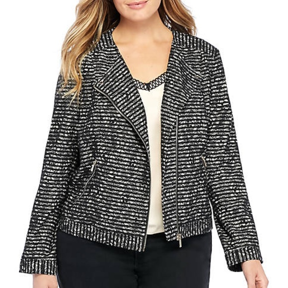 The Limited Jackets & Blazers - NWT The Limited Lace Stripe Moto Jacket 3X
